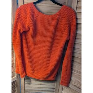 GAP Womens Orange Knit Boat Neck Vintage Sweater Size Medium